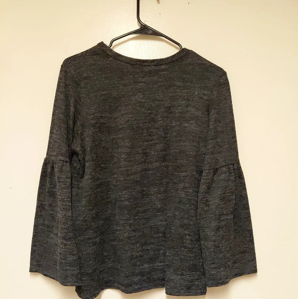 Poine Womens Gray Flared Blouse Top Size L - Picture 4 of 7